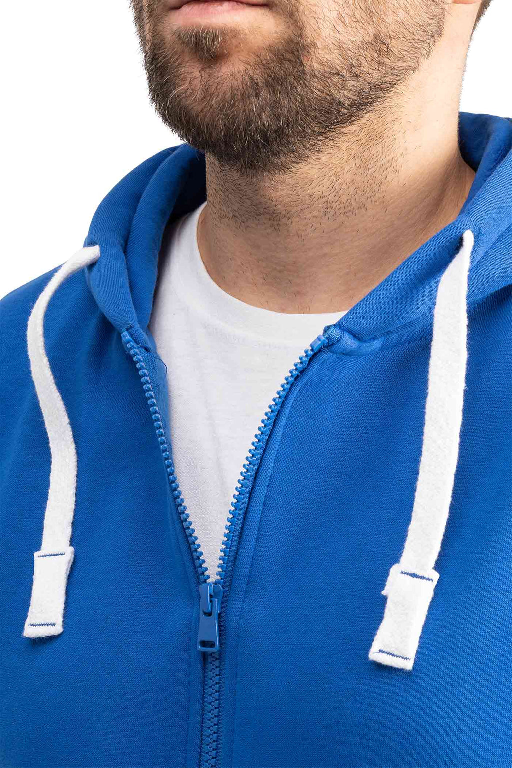 Herren Sweatshirtjacke mit Kapuze und Kordelzug in Blau
