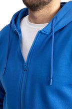 Sweatjacke Herren mit Kordelzug und Kapuze in Blau