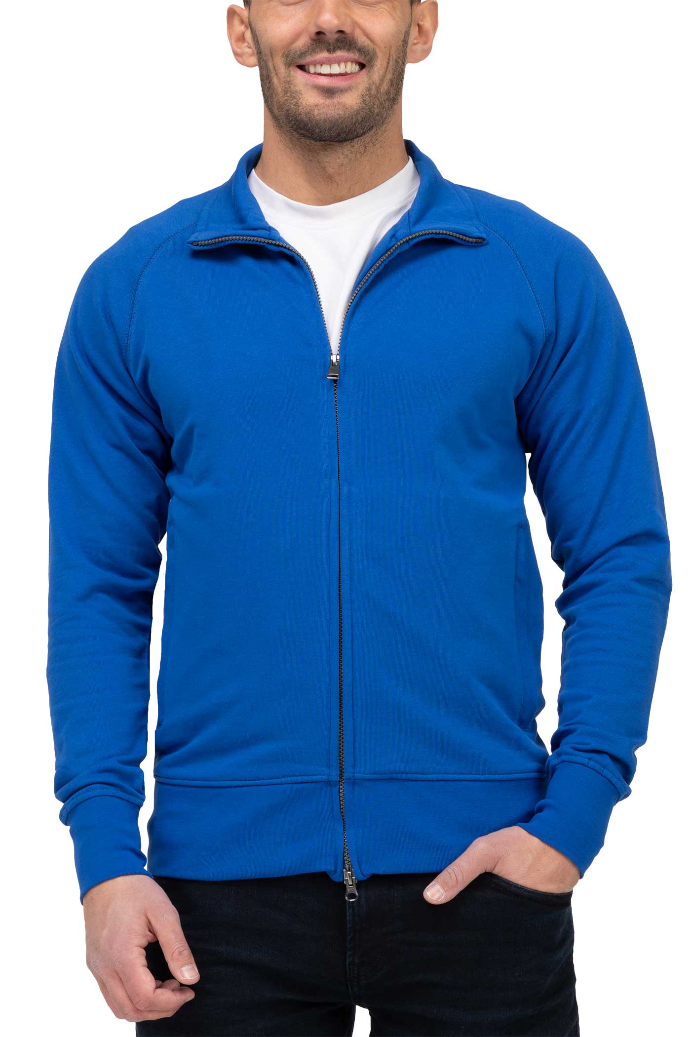 Herren leichte Sweatjacke für warme Tage für Männer in Blau