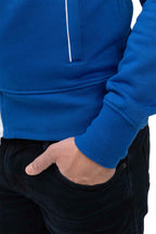 Herren Sweatjacke mit elastischem Ärmelbündchen Feinripp in Blau