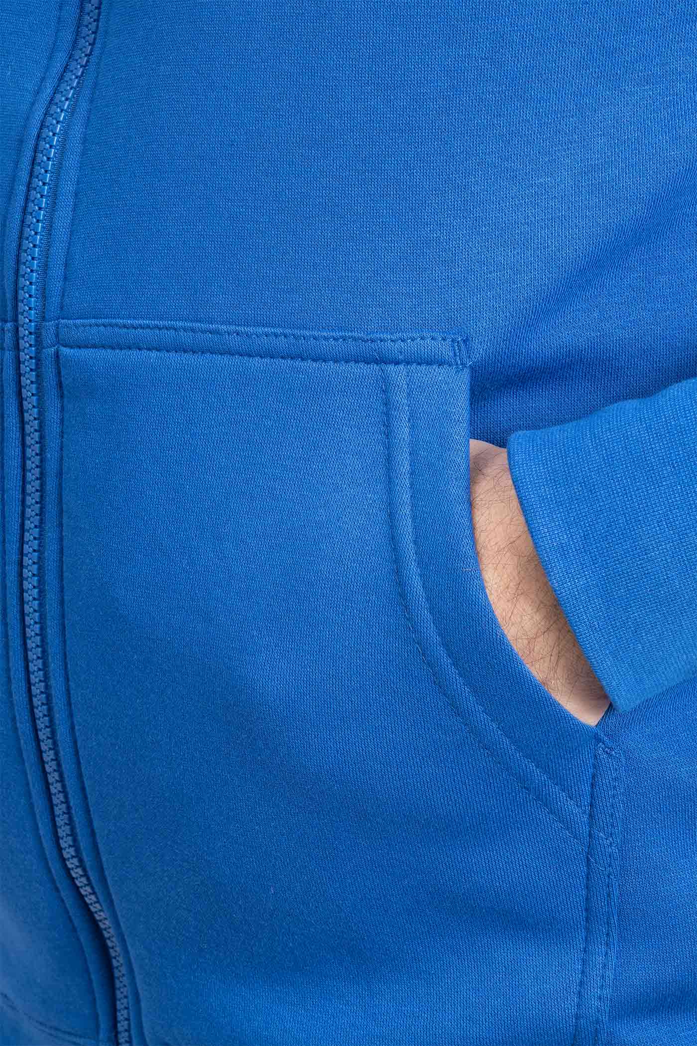 Herren Sweatjacke mit Seitentaschen in Blau