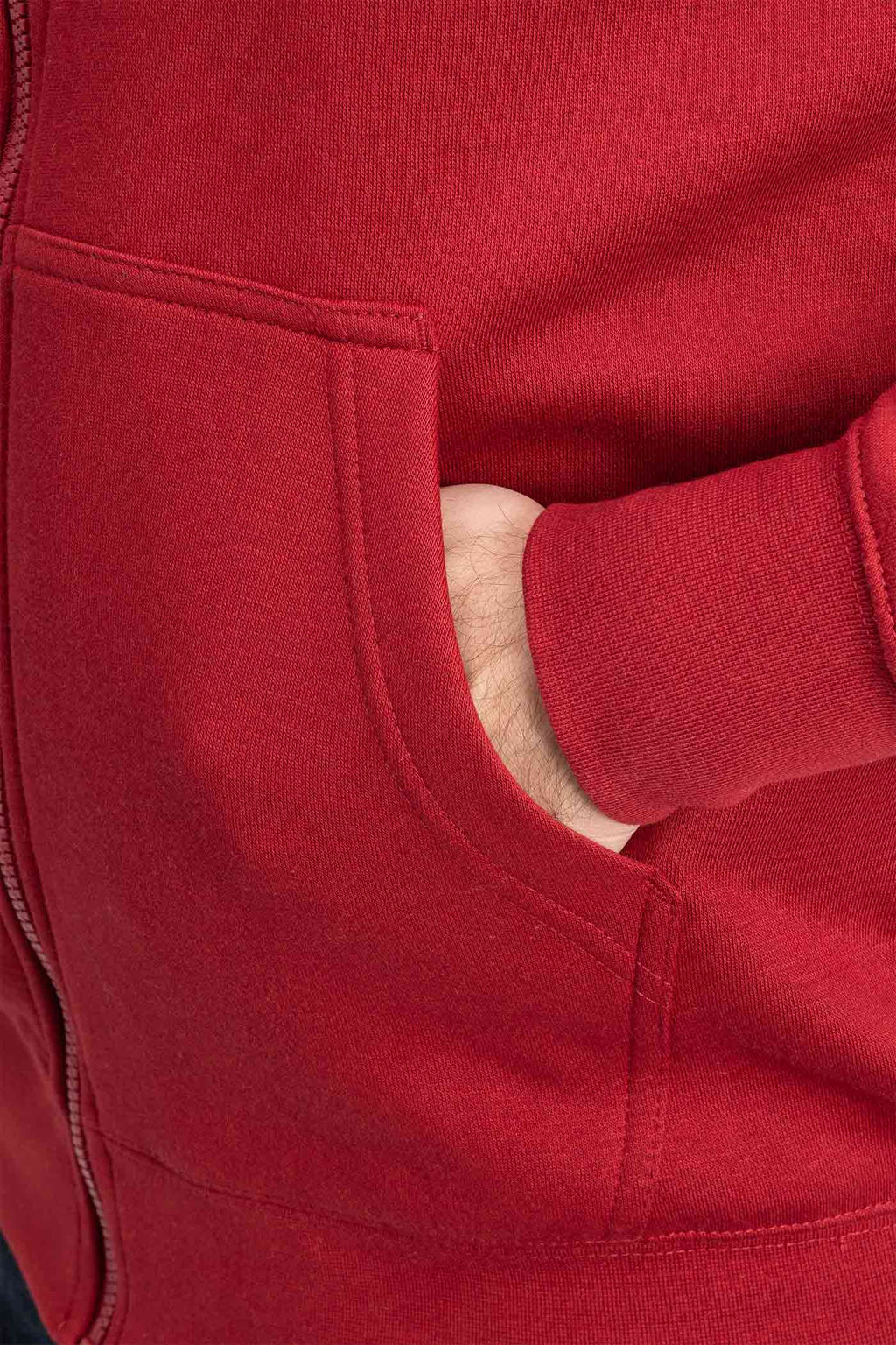 Herren Sweatjacke mit Seitentaschen in Bordeaux