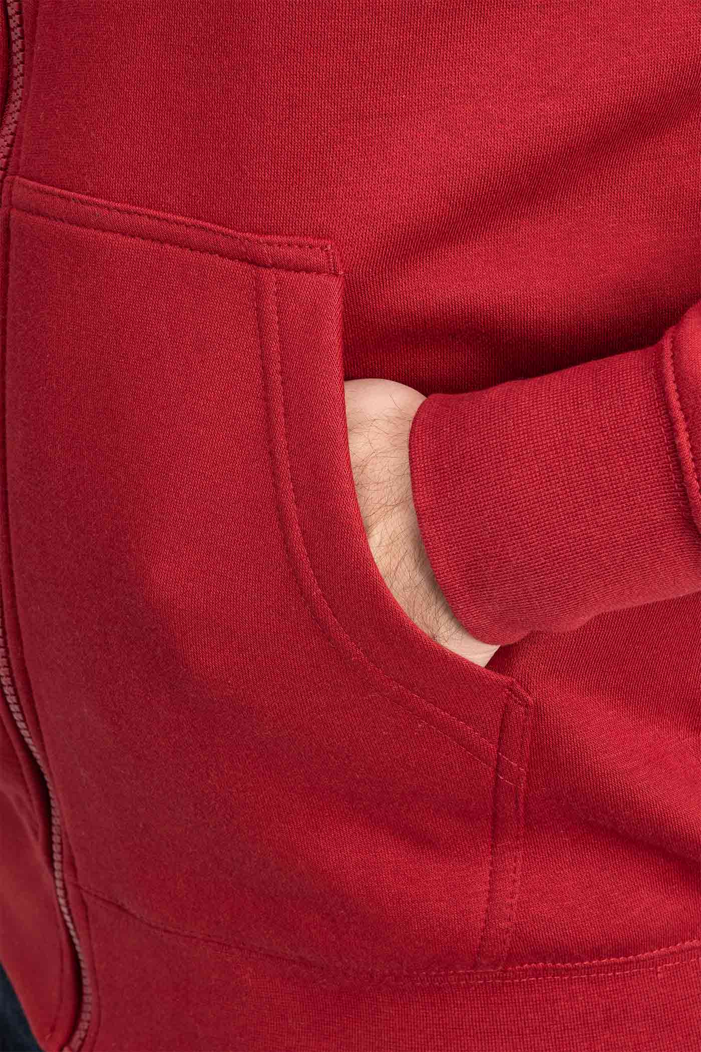 Herren Sweatjacke mit Seitentaschen in Bordeaux