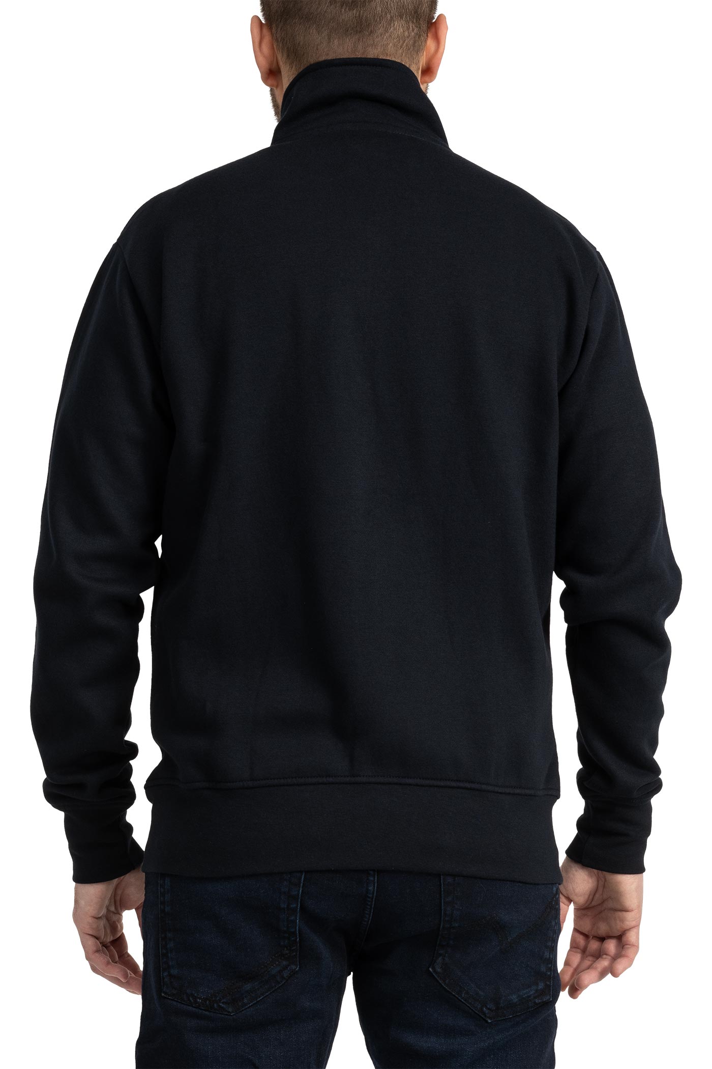 Herren Sweatjacke mit durchgehendem Reißverschluss in Dunkelblau
