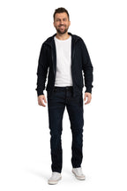 Herren Sweatjacke mit Reißverschluss in großen Größen in Dunkelblau