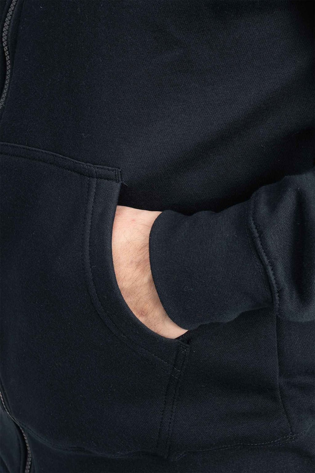 Herren Sweatjacke mit Seitentaschen in Dunkelblau