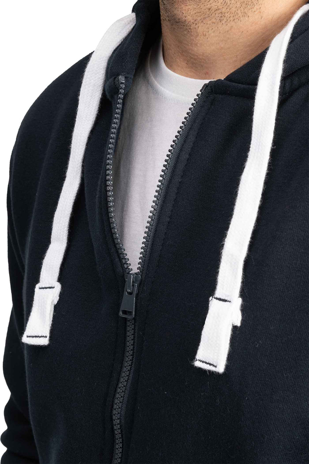 Herren Sweatshirtjacke mit Kapuze und Kordelzug in Dunkelblau