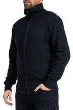 Herren Sweatjacke mit Stehkragen in Dunkelblau