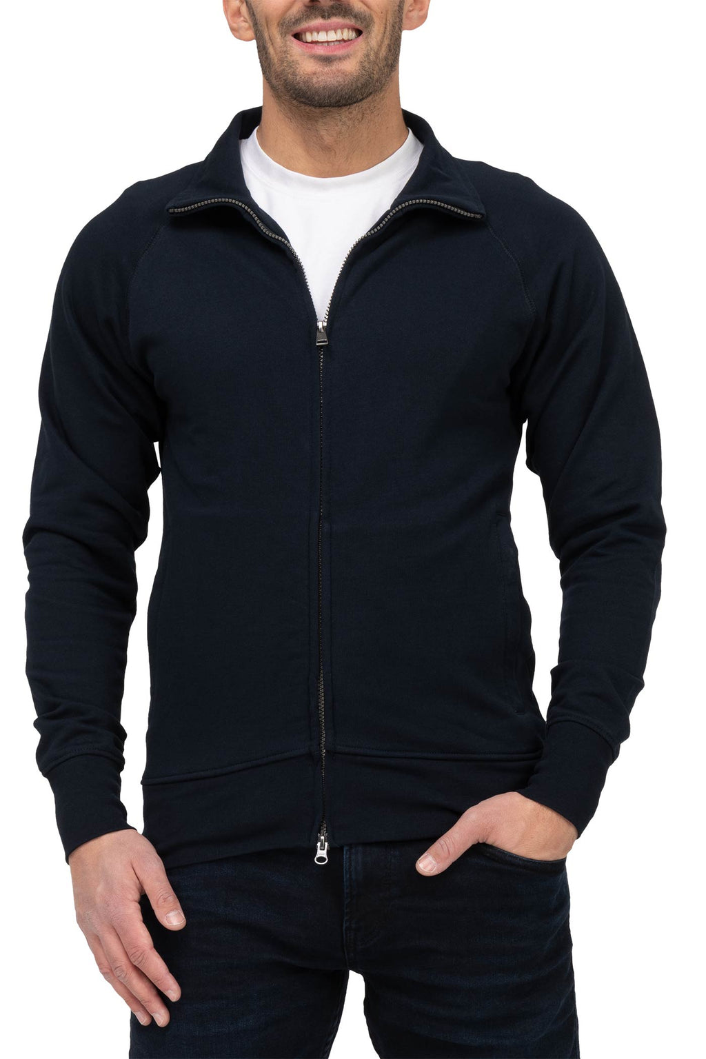 Herren leichte Sweatjacke für warme Tage für Männer in Dunkelblau