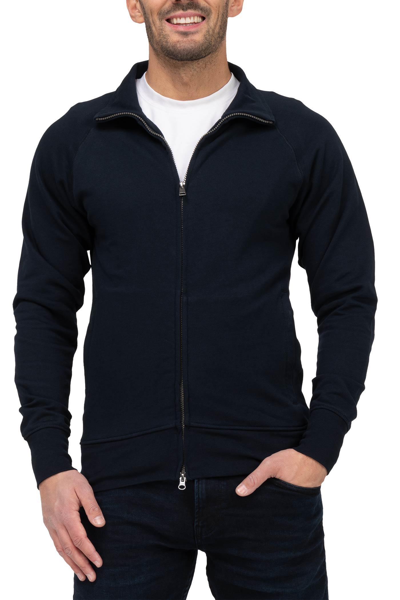 Herren leichte Sweatjacke für warme Tage für Männer in Dunkelblau