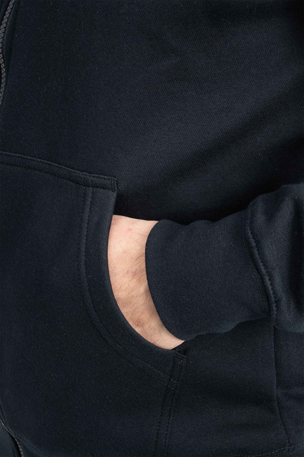 Herren Sweatjacke mit Seitentaschen in Dunkelblau