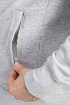 Herren Sweatjacke mit Reißverschlusstaschen in Grau