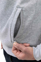 Herren Jacke mit Reißverschlusstaschen in Grau meliert