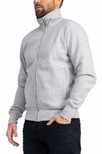 Herren Sweatjacke mit Stehkragen in Grau