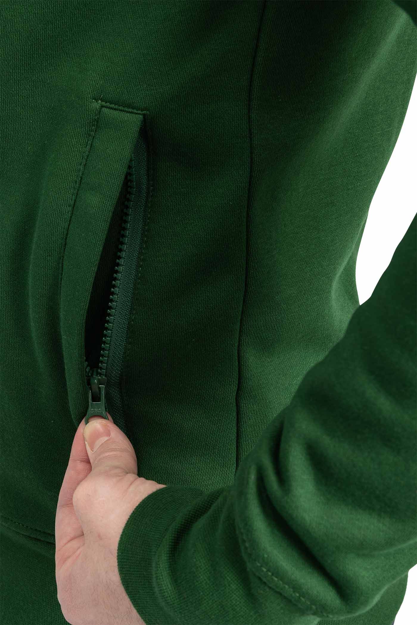 Herren Sweatjacke mit Reißverschlusstaschen in Grün