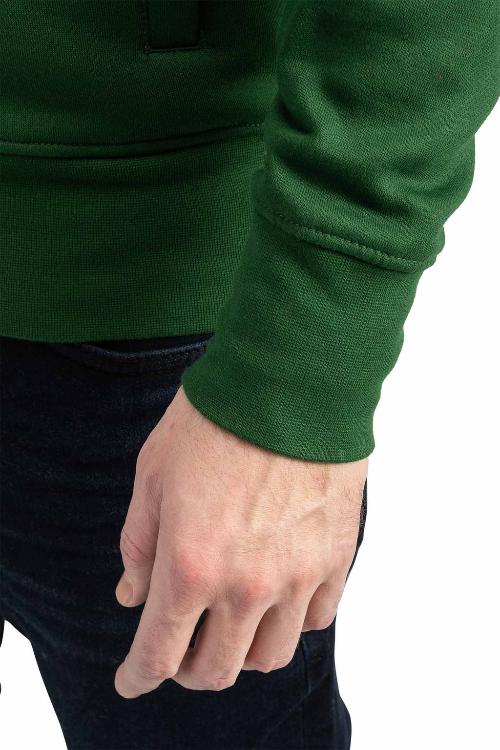 Herren Sweatjacke mit elastischen Ärmelbündchen und Taille in Grün