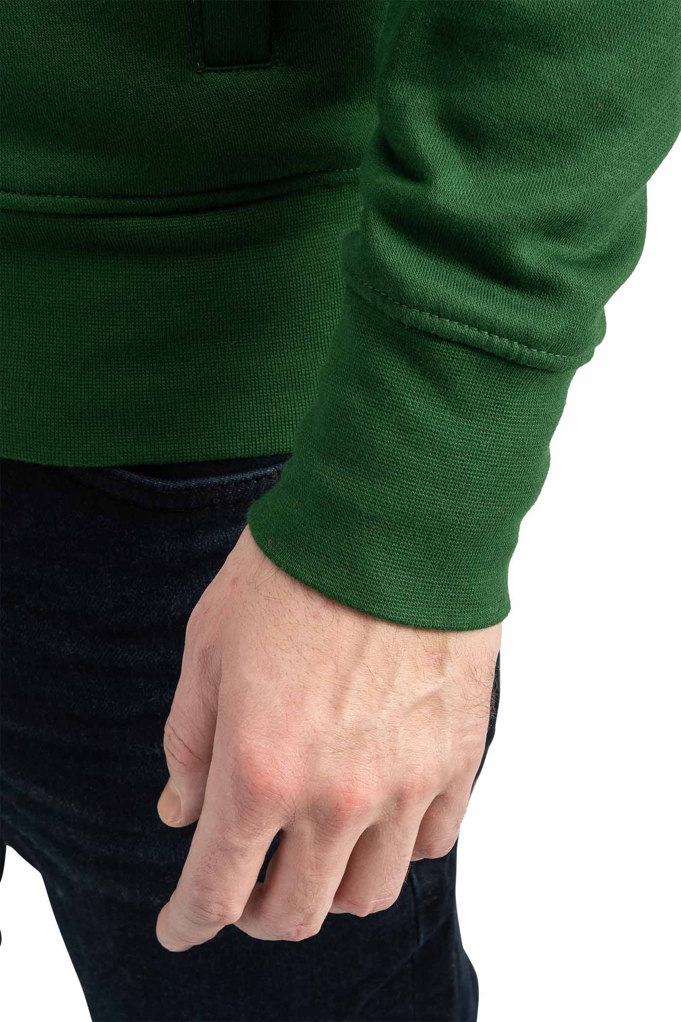 Herren Sweatjacke mit elastischen Ärmelbündchen und Taille in Grün