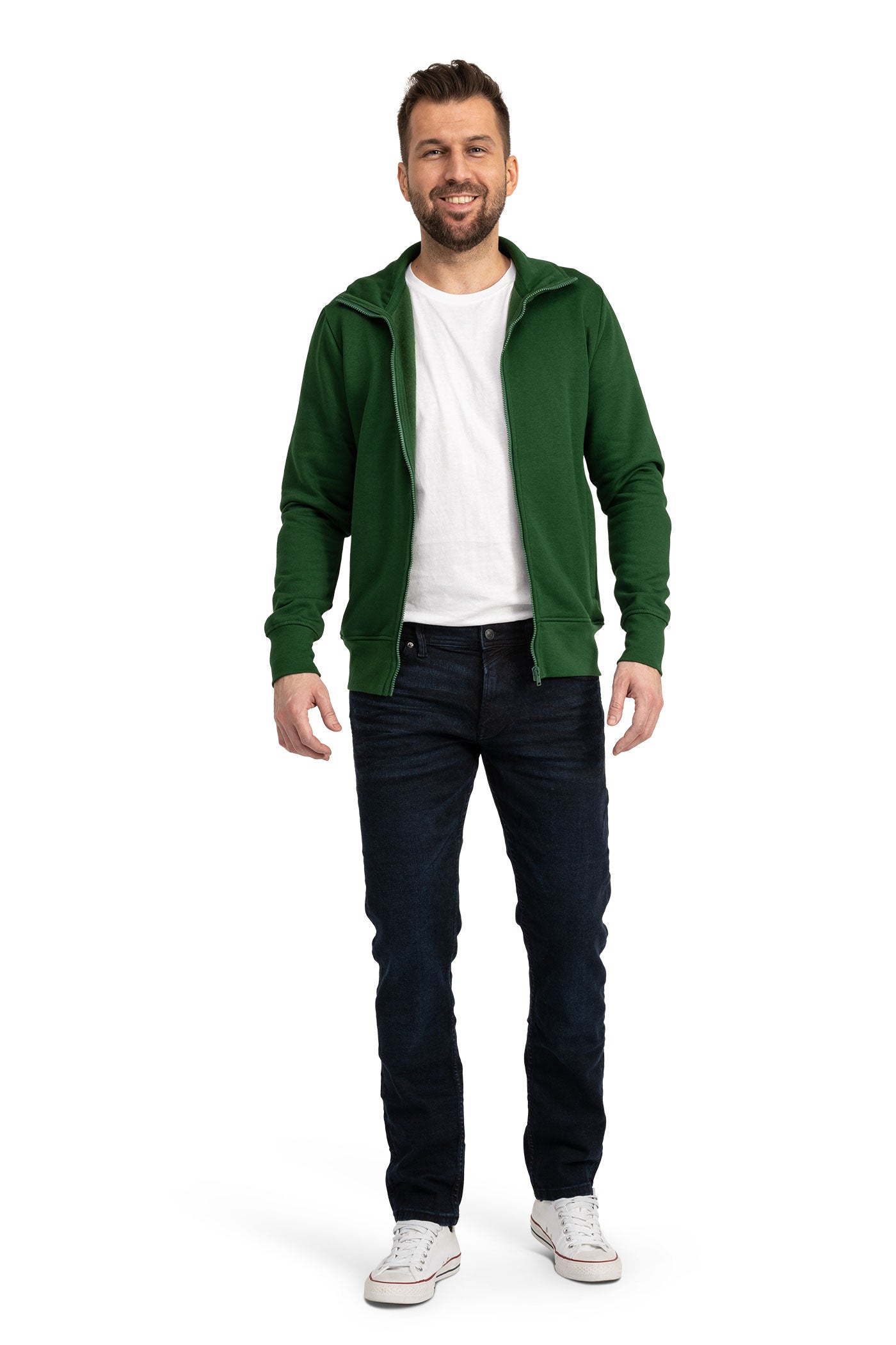 Herren Sweatjacke mit Reißverschluss in großen Größen in Grün