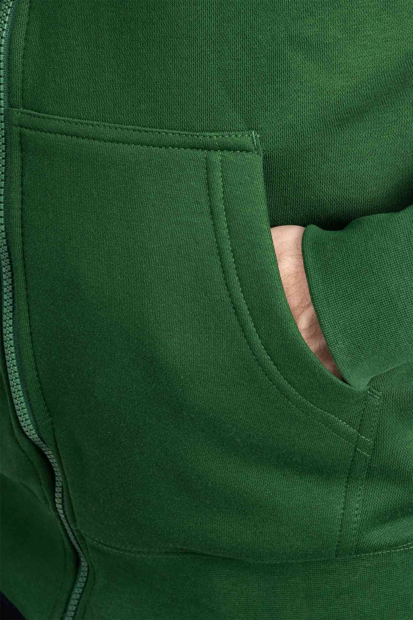 Herren Sweatjacke mit Seitentaschen in Grün