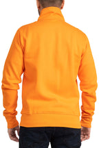 Herren Sweatjacke mit Stehkragen und Feinripp in Orange