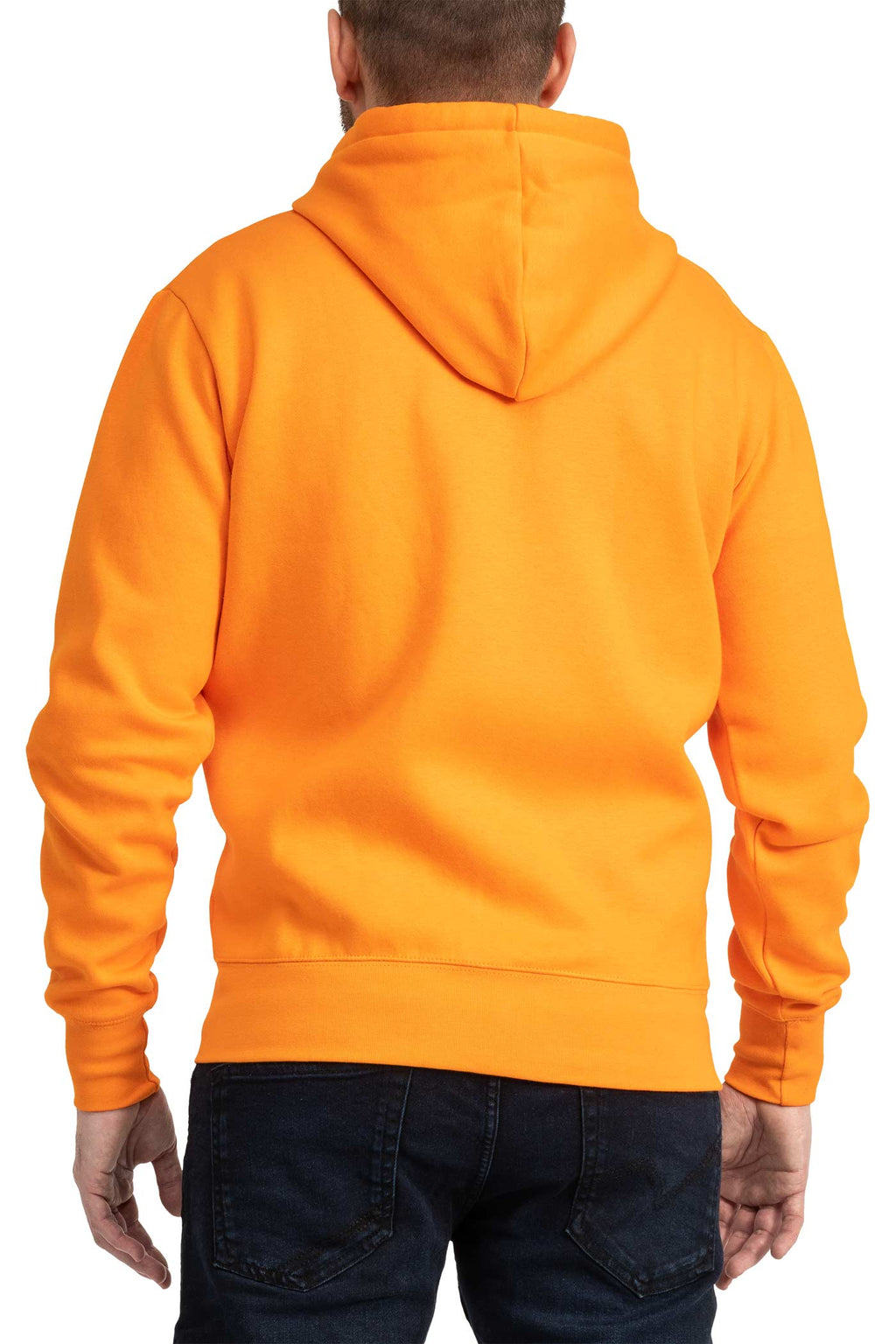 Herren Kapuzenjacke mit Stehkragen und Rippstrickbündchen in Orange