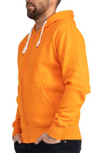 Herren Kapuzenjacke mit Rippstrickbündchen in Orange