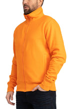 Herren Sweatjacke mit Stehkragen in Orange