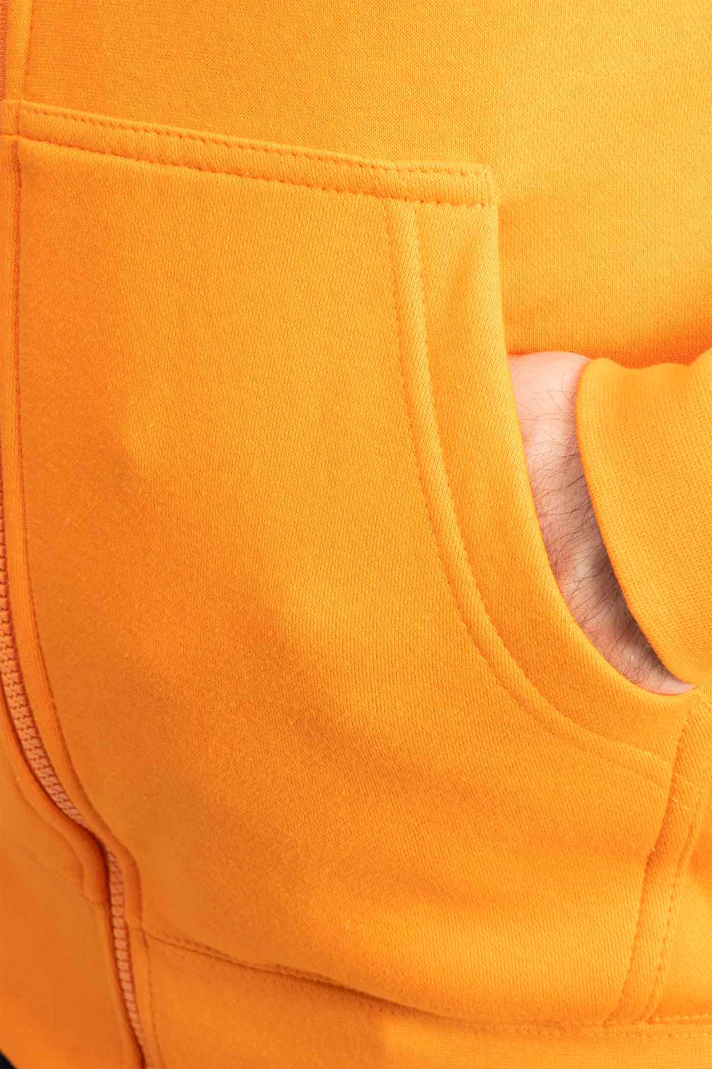 Herren Sweatjacke mit Seitentaschen in Orange