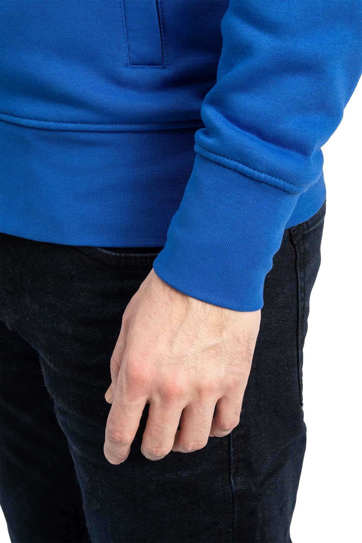 Herren Sweatjacke mit elastischen Ärmelbündchen und Taille in Blau