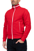 Herren sportliche Sweatjacke für Alltag und Freizeit in Rot