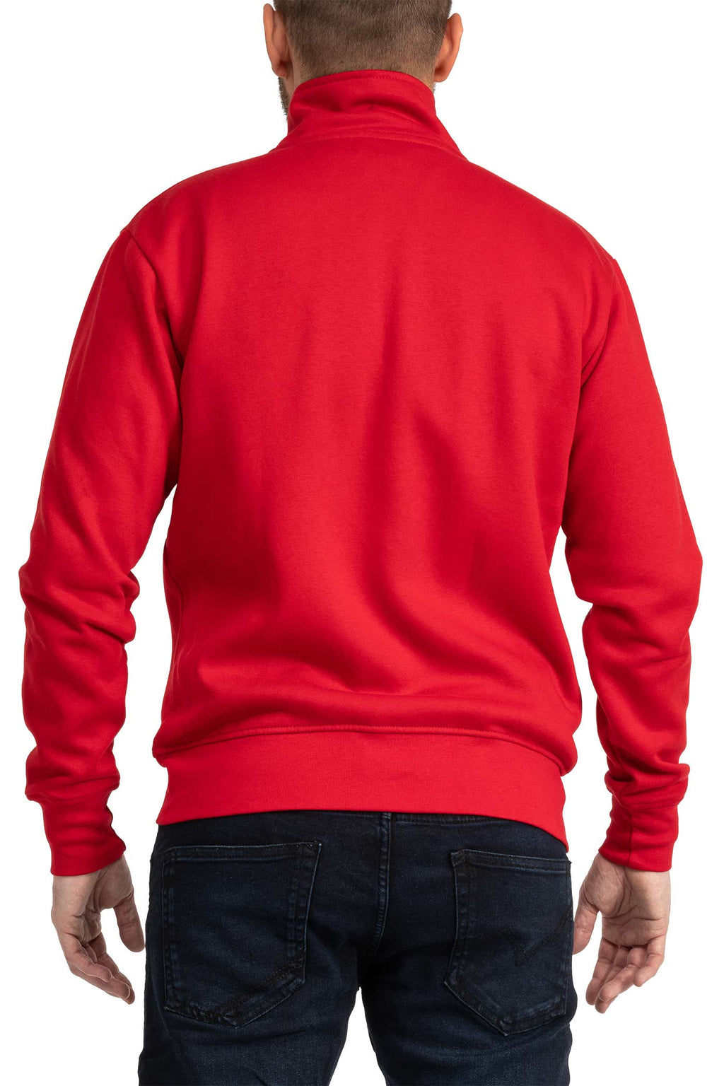 Herren Sweatjacke mit durchgehendem Reißverschluss in Rot