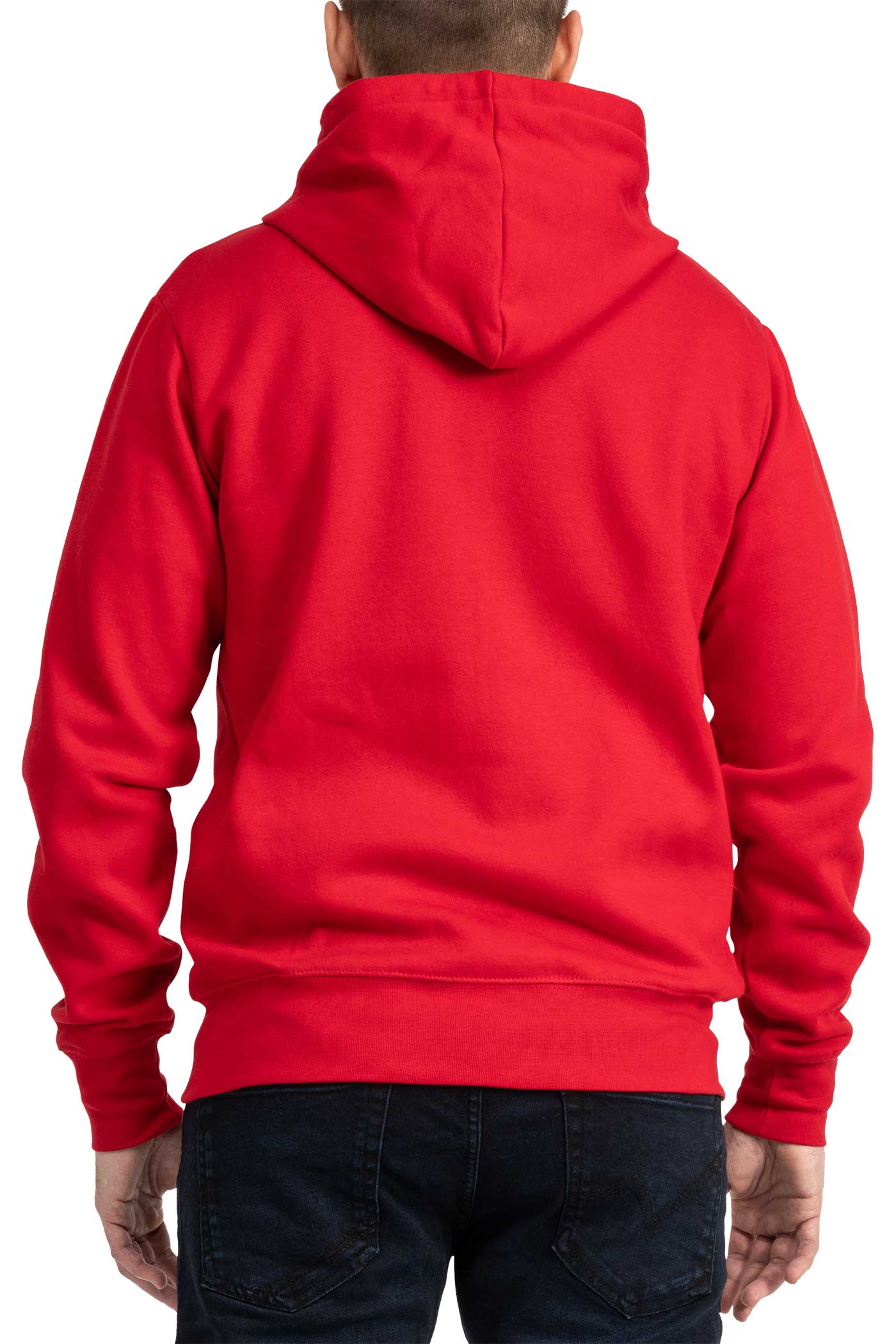 Herren Kapuzenjacke mit Stehkragen und Rippstrickbündchen in Rot