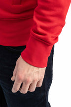 Herren Sweatjacke mit elastischen Ärmelbündchen und Taille in Rot