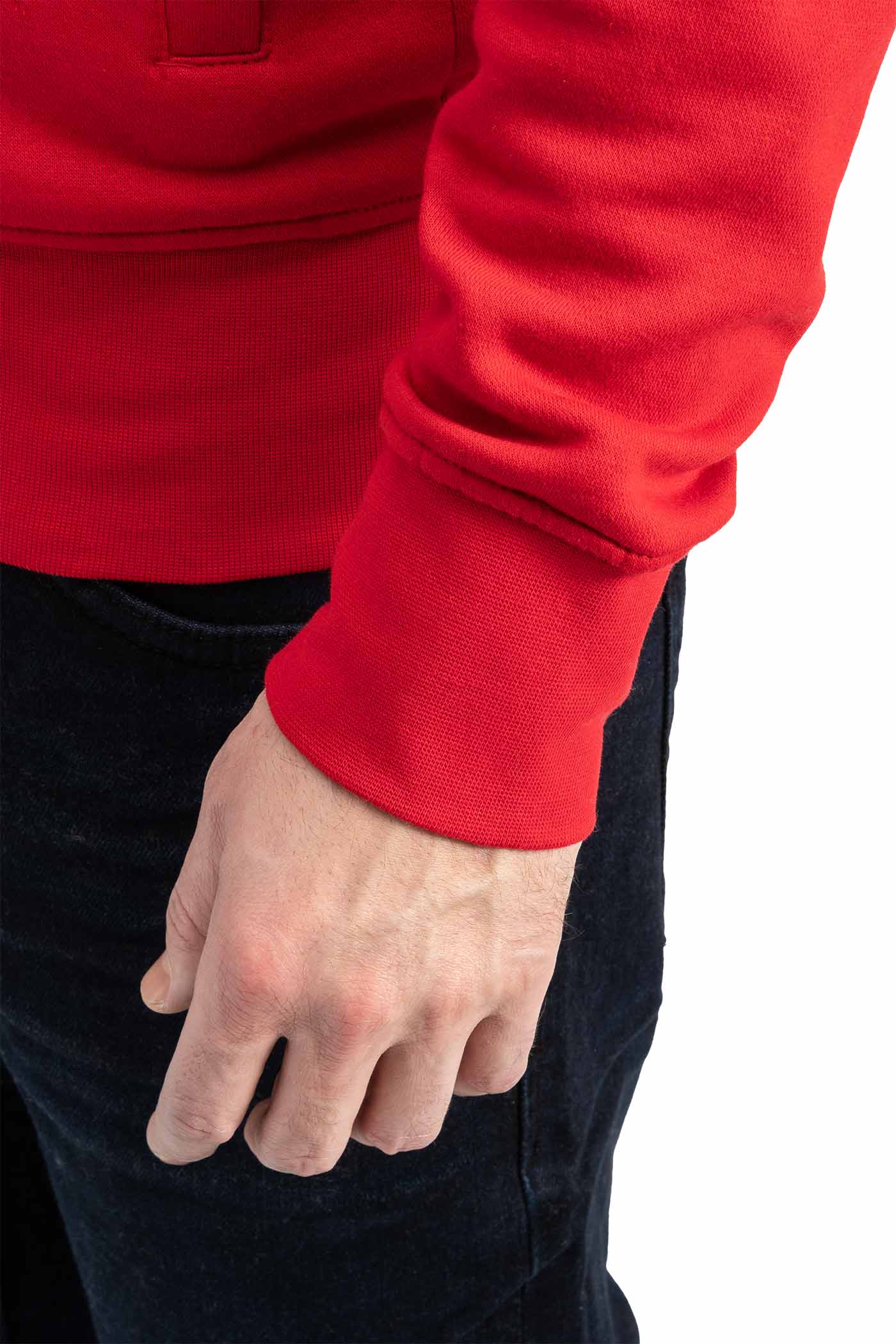 Herren Sweatjacke mit elastischen Ärmelbündchen und Taille in Rot