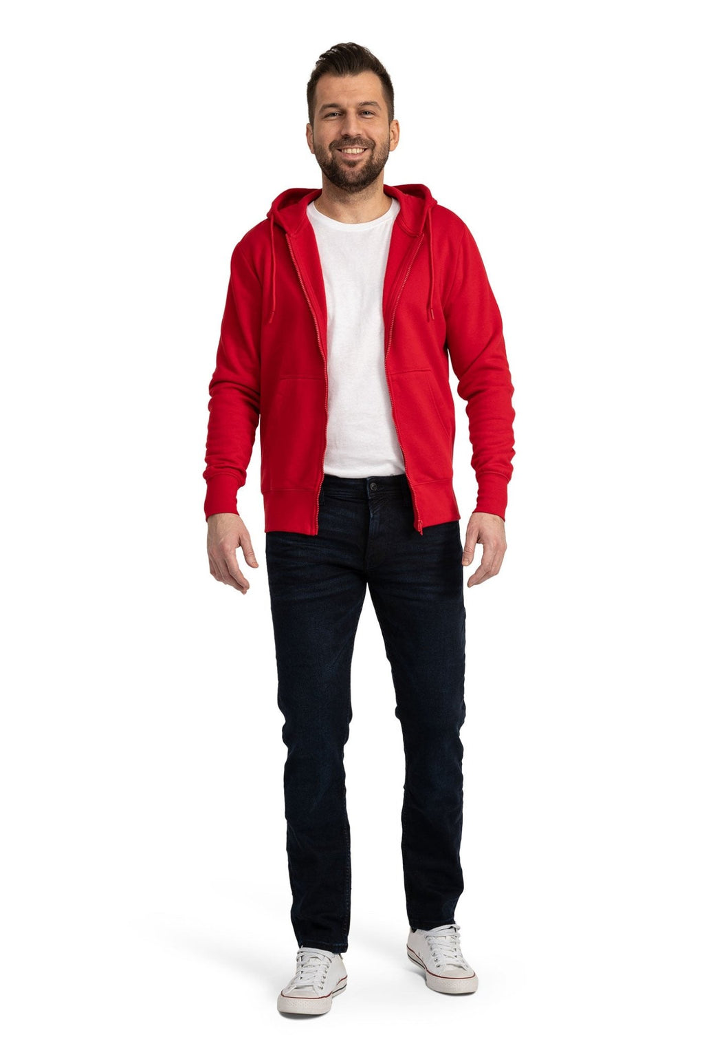 hochwertige Sweatjacke in großen Größen in Rot