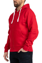 Herren Kapuzenjacke mit Rippstrickbündchen in Rot