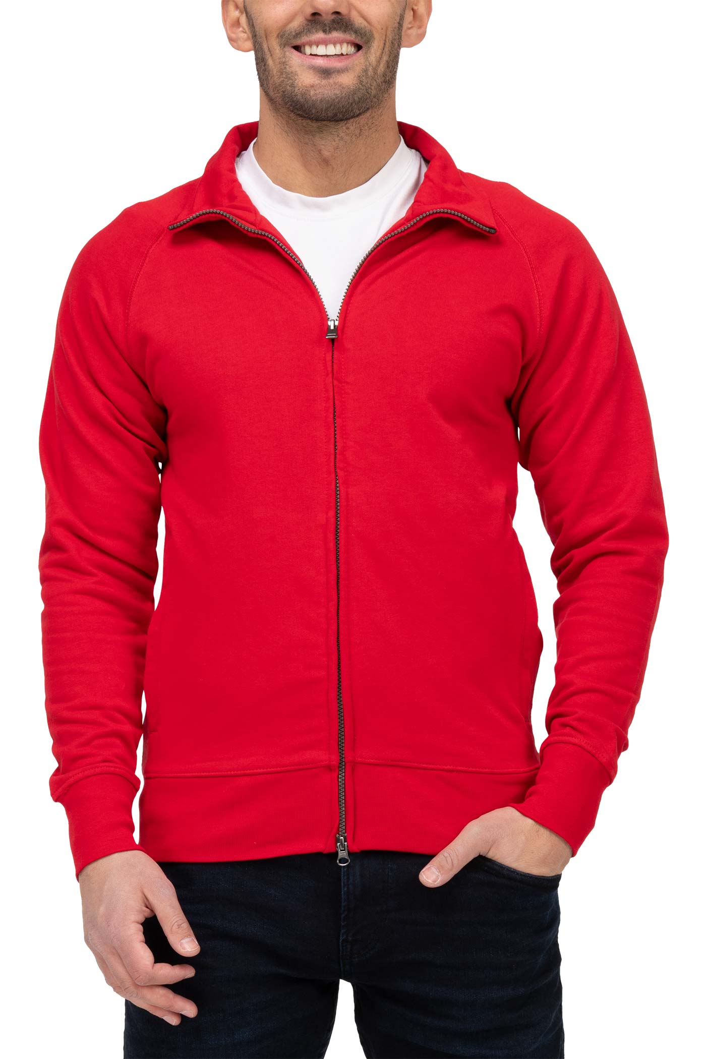 Herren leichte Sweatjacke für warme Tage für Männer in Rot