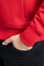 Herren Sweatjacke mit Feinripp an Ärmeln und Taille in Rot