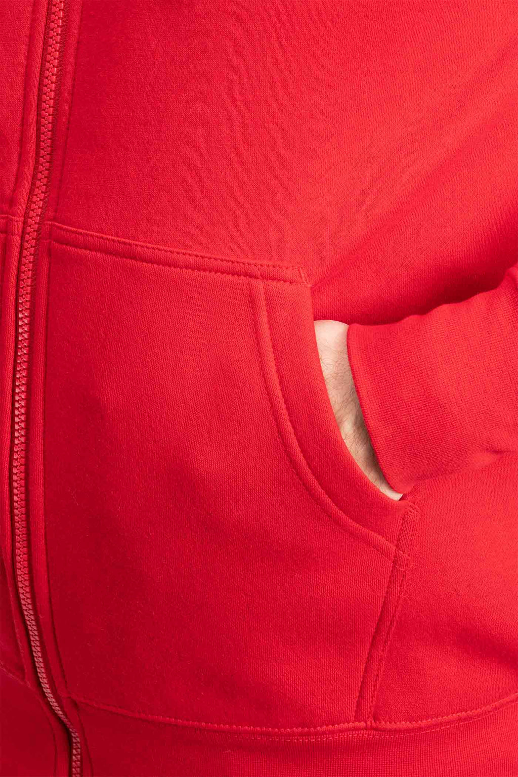 Herren Sweatjacke mit Seitentaschen in Rot
