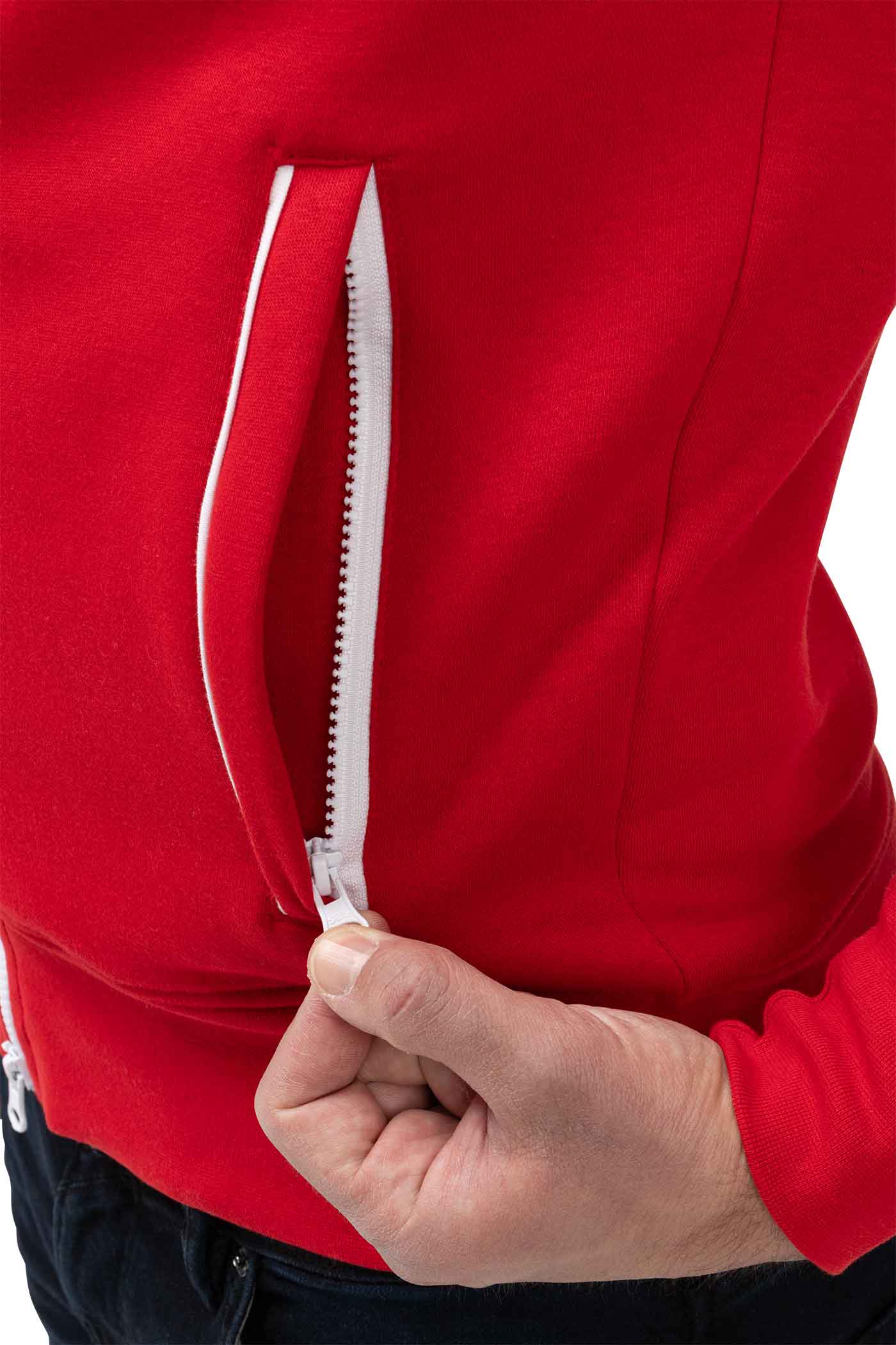 Herren Jacke sportliche für Männer mit Seitentaschen in Rot