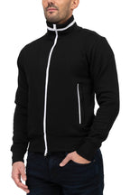 Herren sportliche Sweatjacke für Alltag und Freizeit in Schwarz