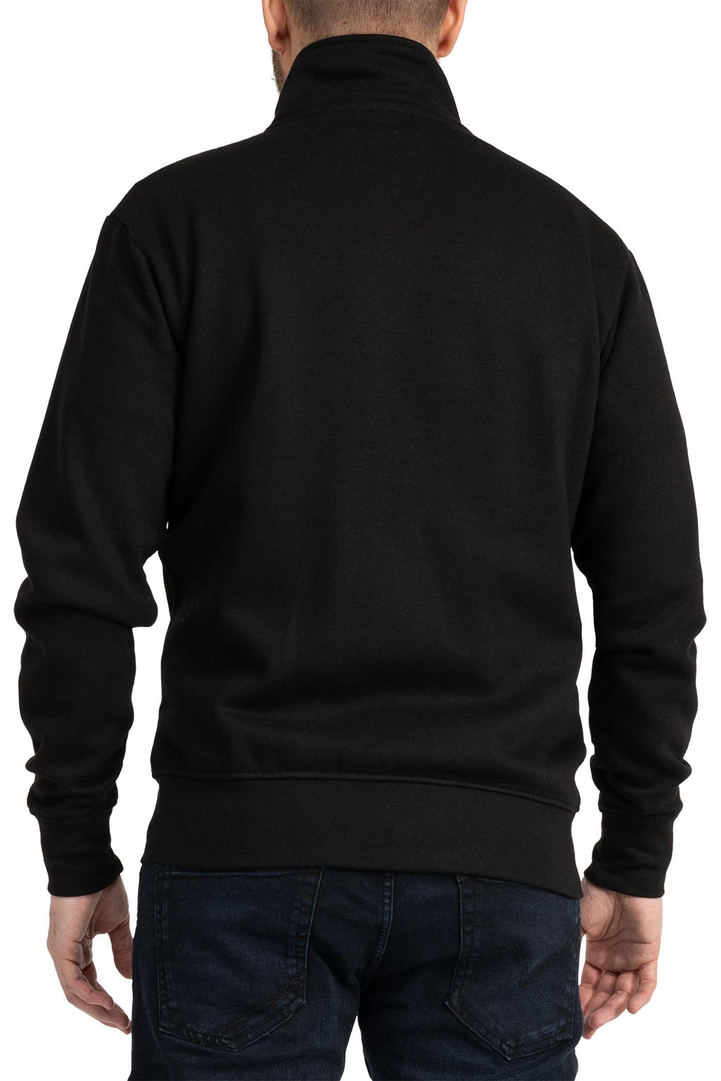 Herren Sweatjacke mit durchgehendem Reißverschluss in Schwarz
