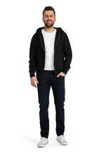 Herren Sweatjacke mit verstellbarer Kapuze und Seitentaschen in Schwarz