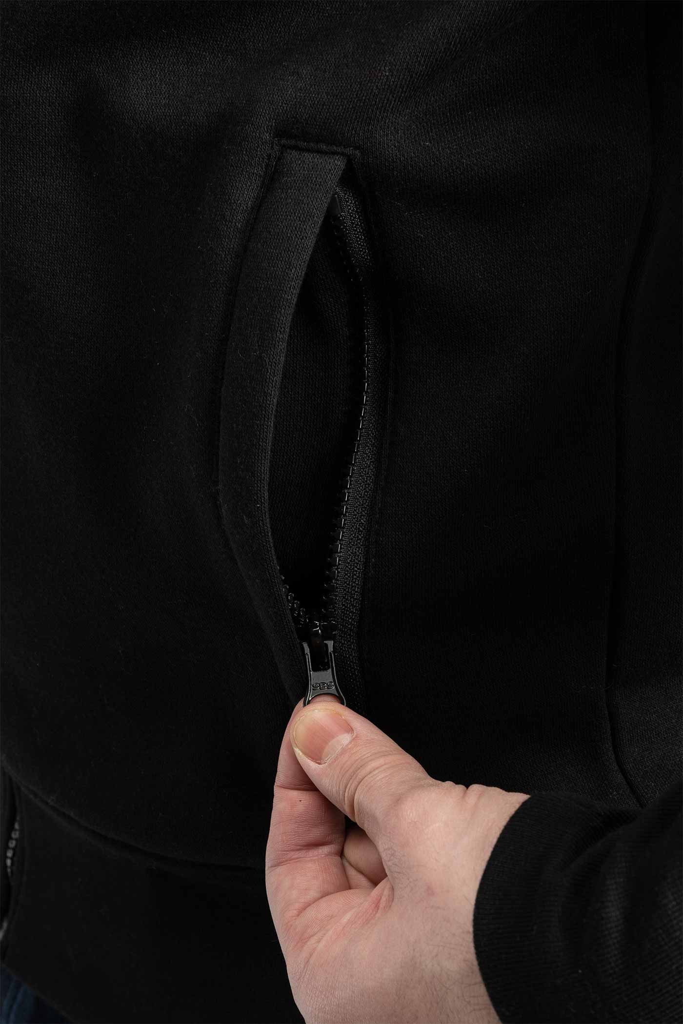 Herren Jacke mit Reißverschlusstaschen in Schwarz