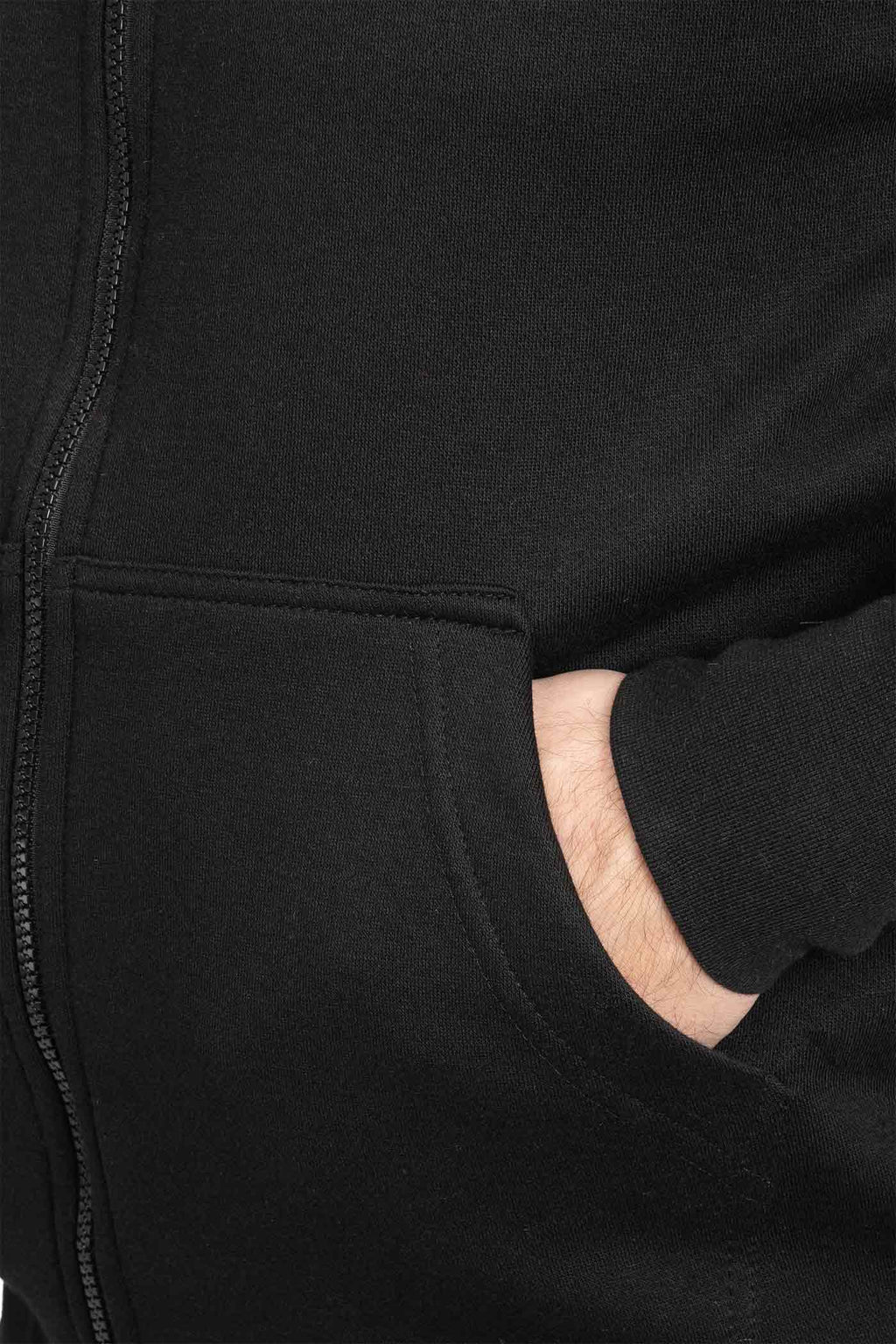 Herren Sweatjacke mit Seitentaschen in Schwarz