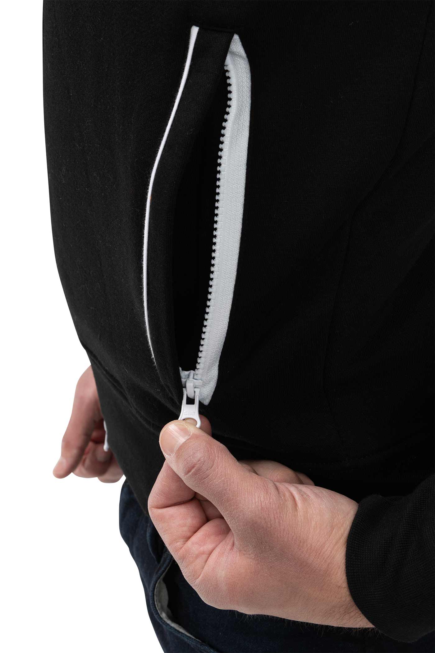 Herren Jacke sportliche für Männer mit Seitentaschen in Schwarz