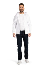 Herren Sweatjacke mit verstellbarer Kapuze und Seitentaschen in Weiß