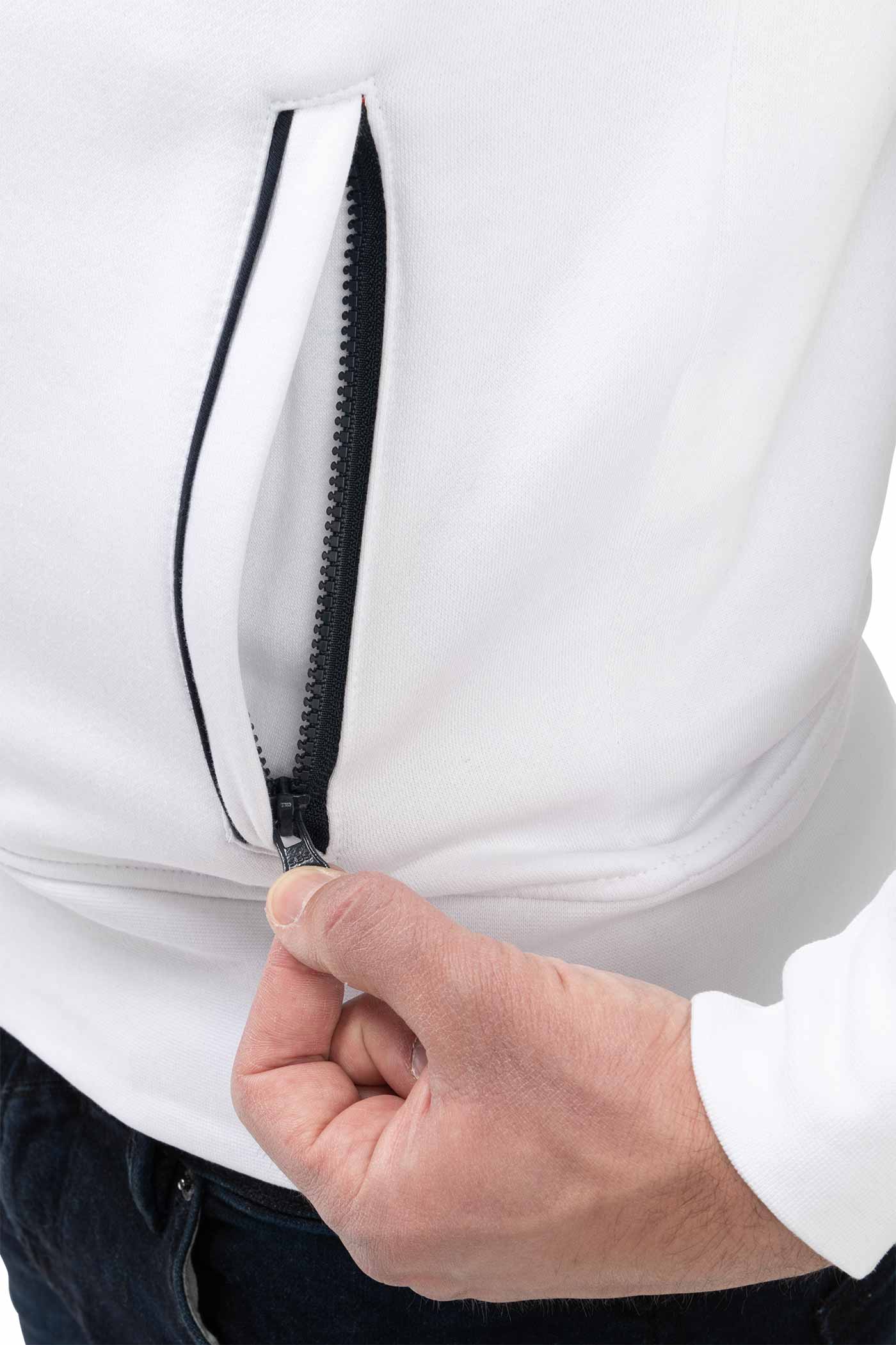 Herren Jacke sportliche für Männer mit Seitentaschen in Weiß
