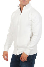 Sweatjacke für Männer Basic in Weiß