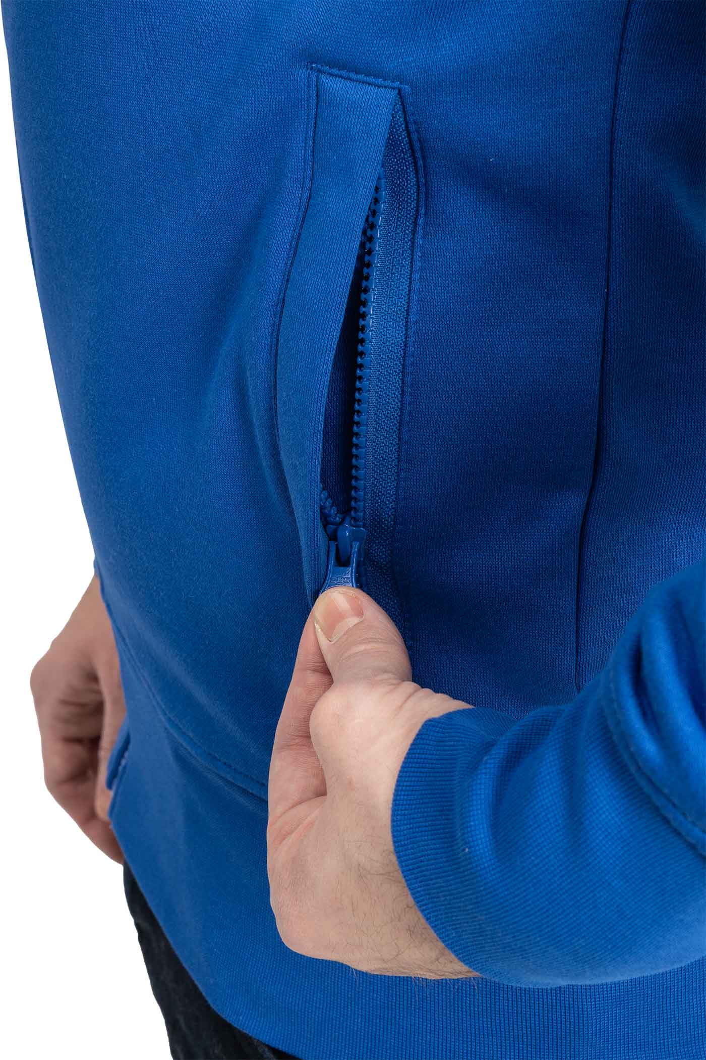 Herren Sweatjacke mit Reißverschlusstaschen in Blau